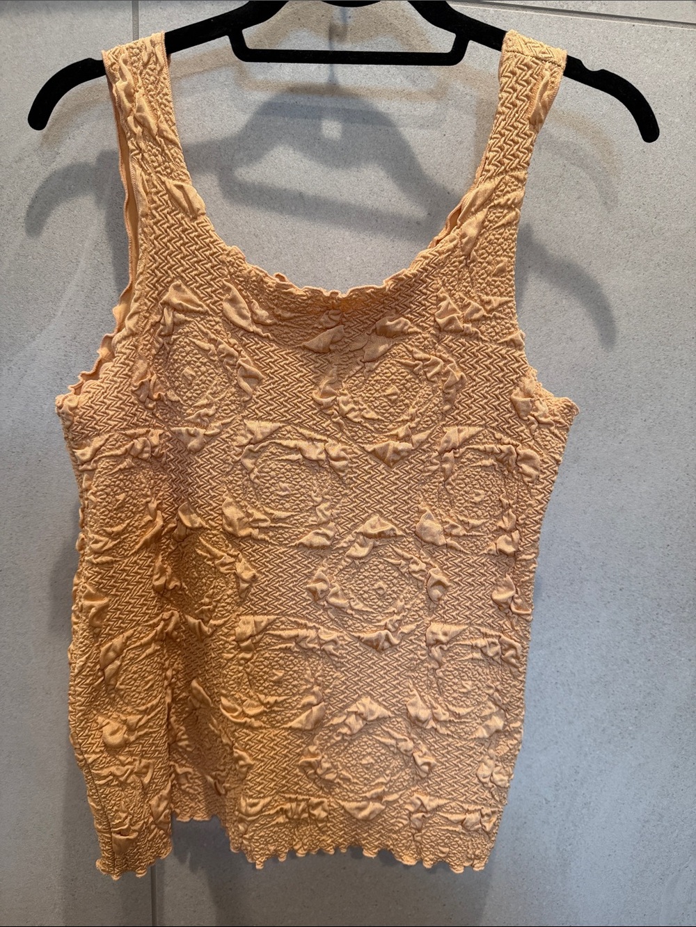 Haystack’s Peach Stretch Textured Tank Top